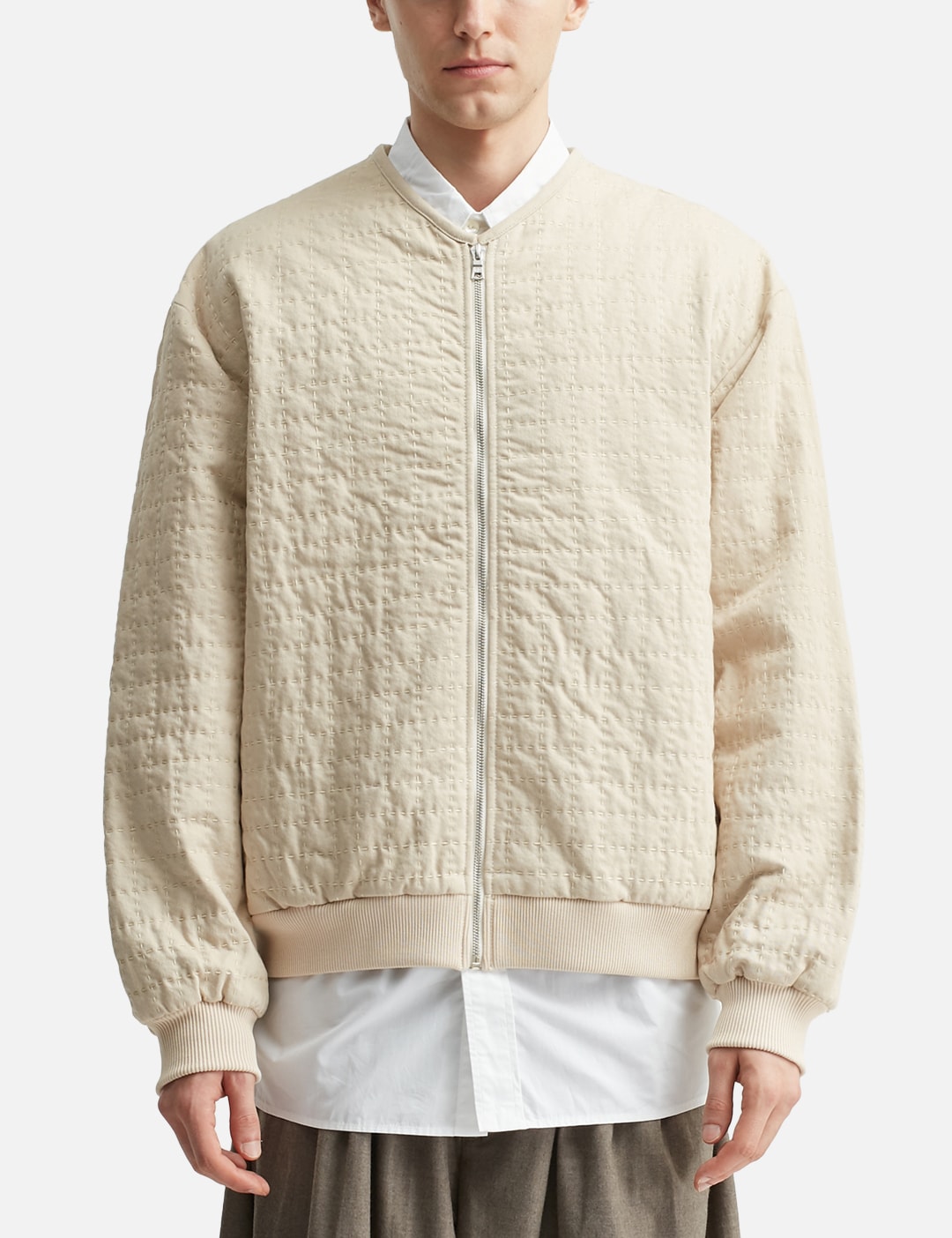 Ivory Poofy Bomber Jacket view 12