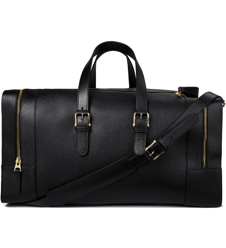 Black Grained Leather Duffle Bag Placeholder Image