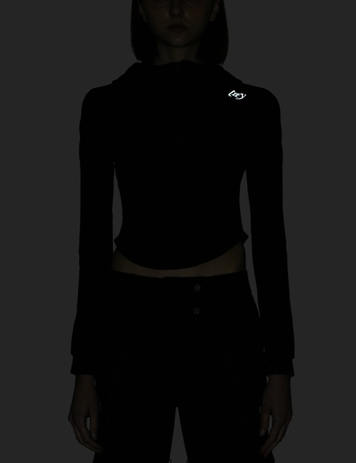 PATCH HIGH-NECK HOODIE TOP Placeholder Image