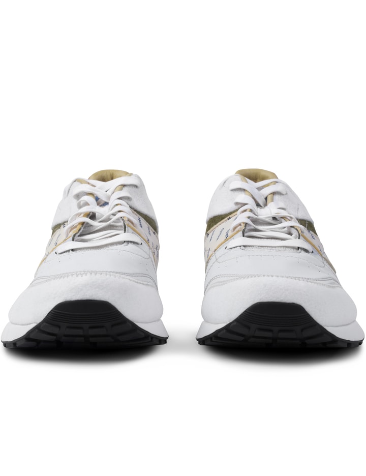 GARBSTORE x Reebok White/Moss Green/Blue Classic Leather 6000 Sneakers Placeholder Image