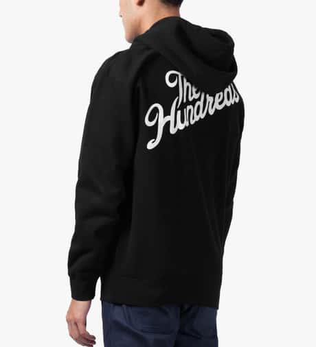 The Hundreds Black Forever Slant Zip Up Hoodie HBX