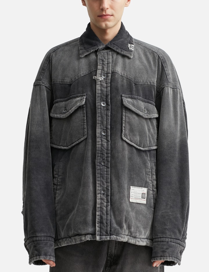Distressed Corduroy Puffer Shirt Placeholder Image