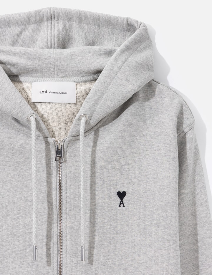 Ami Zipped Cotton Hoodie With Ami De Coeur