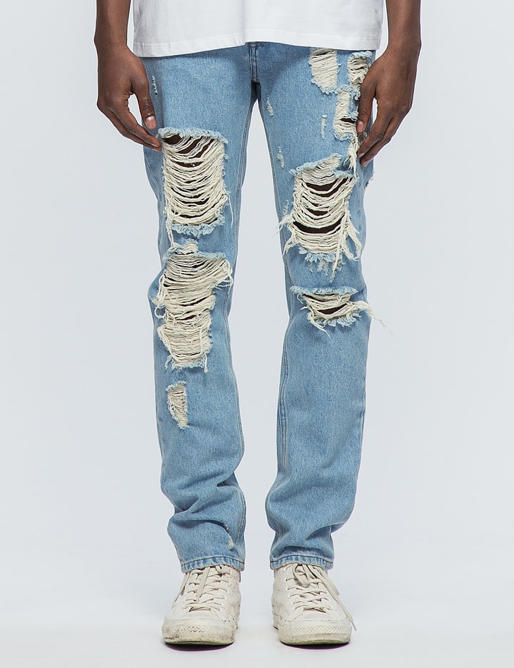 Stone Washed Destoyed Denim Jeans Placeholder Image