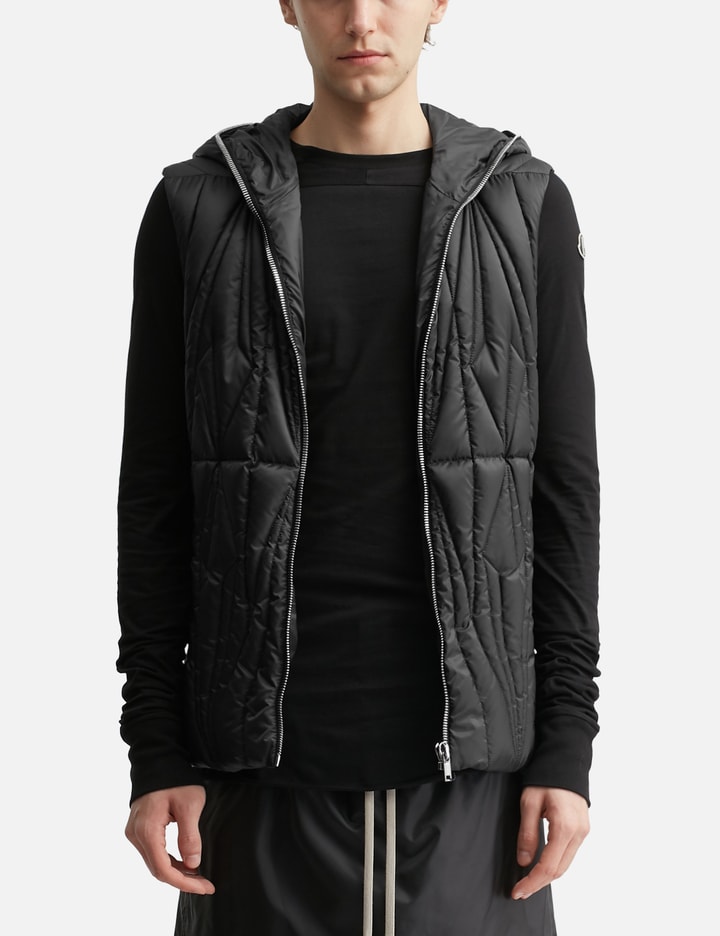 Moncler + Rick Owens Geocamo Ziplock Hooded Down Gilet Placeholder Image