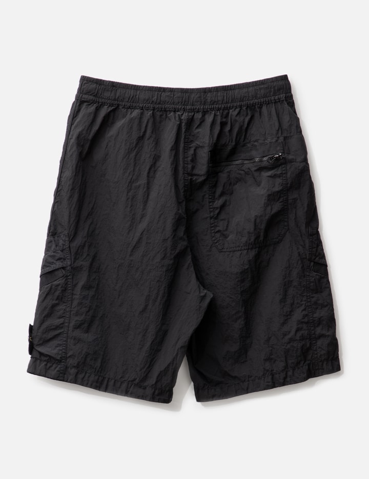 Shop Stone Island Nylon Metal In Econyl® Regenerated Nylon Bermuda Shorts In Black