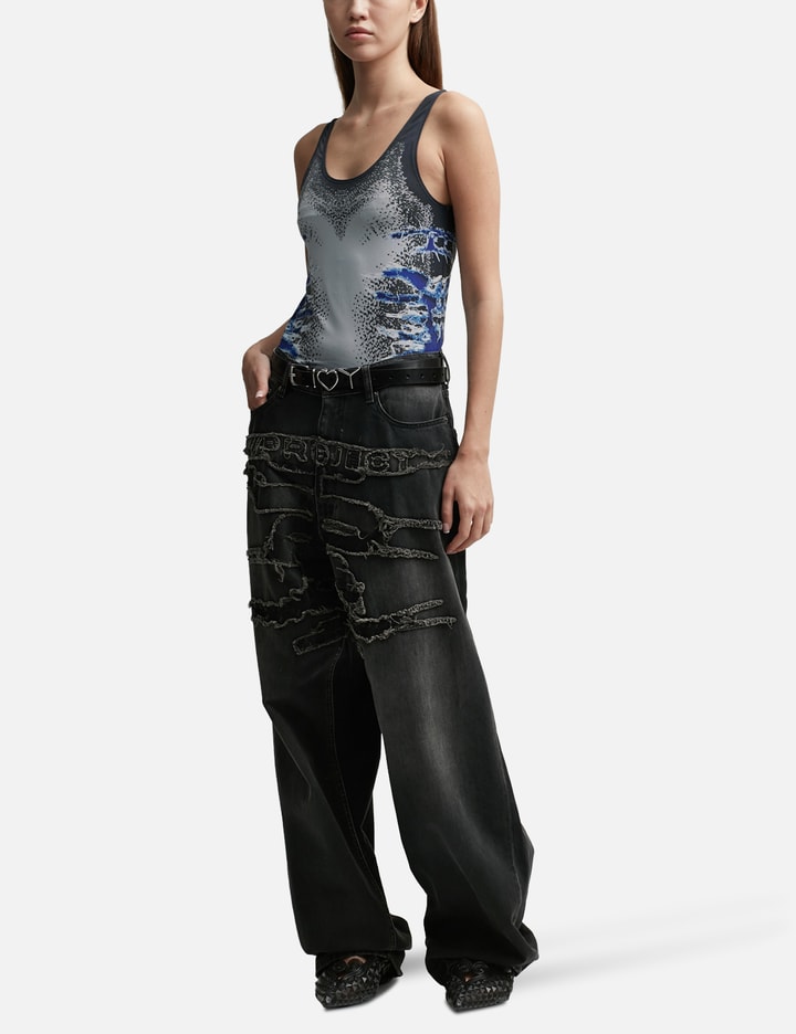 Y/project Whisker Print Tank Top In Black