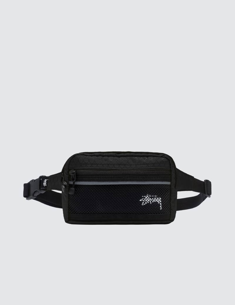 stussy waist bag black