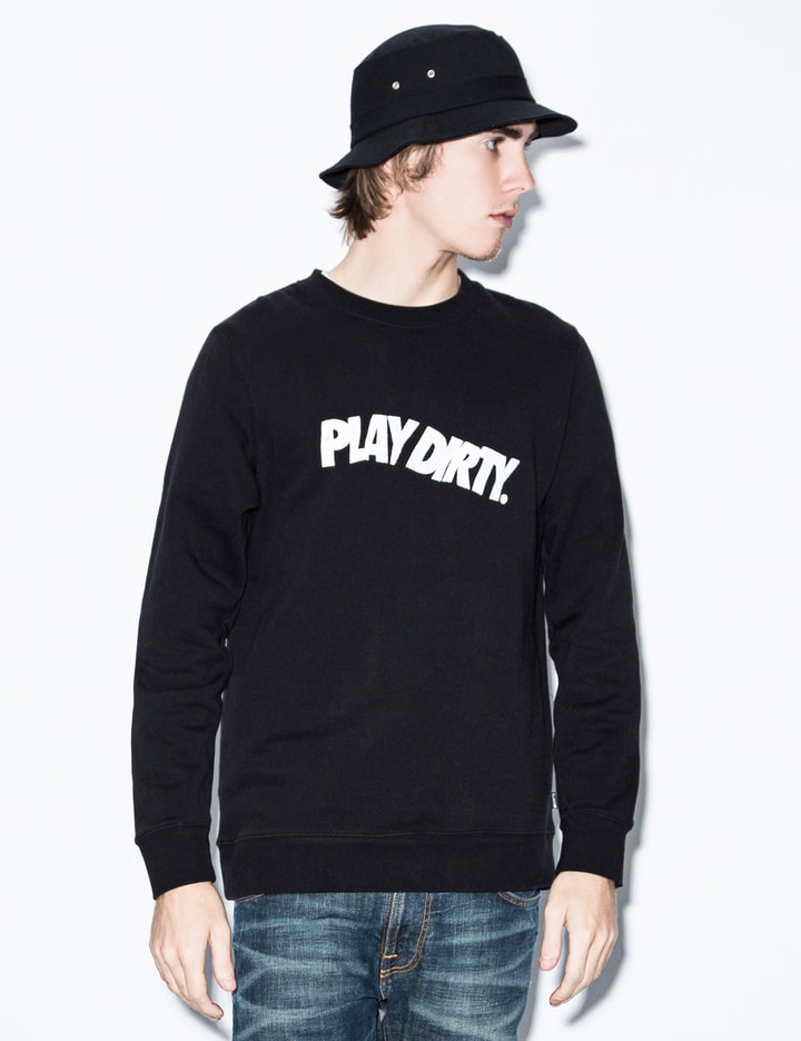 Black Play Dirty Wavy Crewneck Sweater Placeholder Image