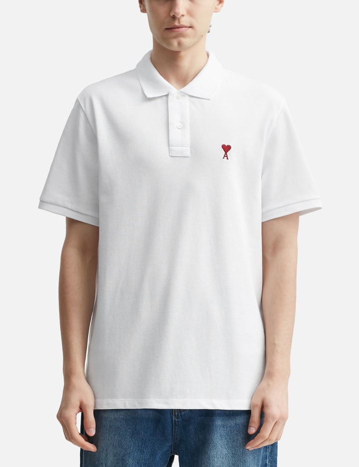 Ami Alexandre Mattiussi Ami De Coeur Polo Shirt In White