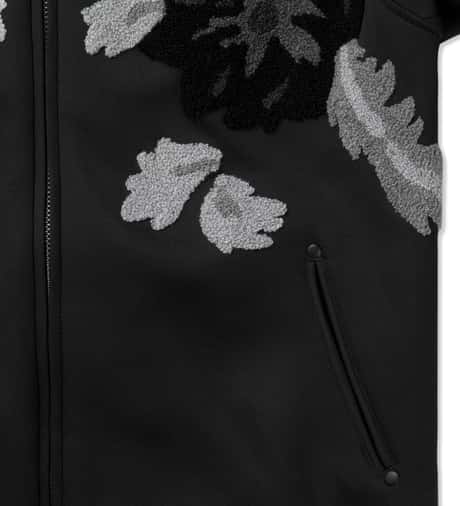 3.1 Phillip Lim - Midnight Floral Loop Embroidery Loose Fit Zip Up 