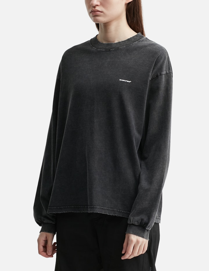 "Logo" Washed Long Sleeve Tee