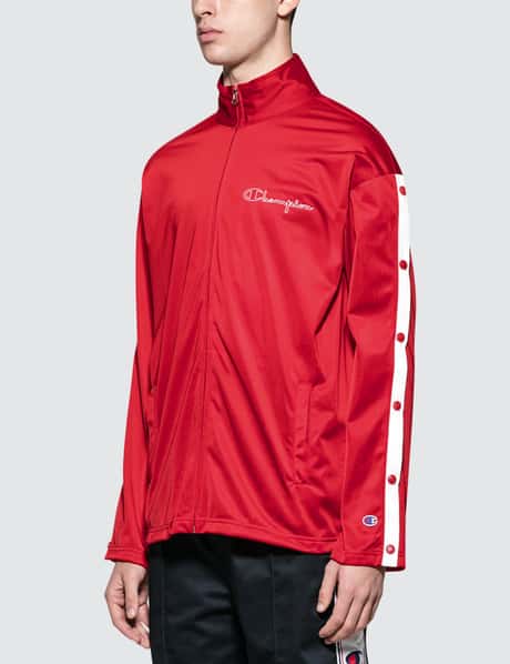 Track Jacket Red Champion Windbreaker Mens Champion Reverse Weave