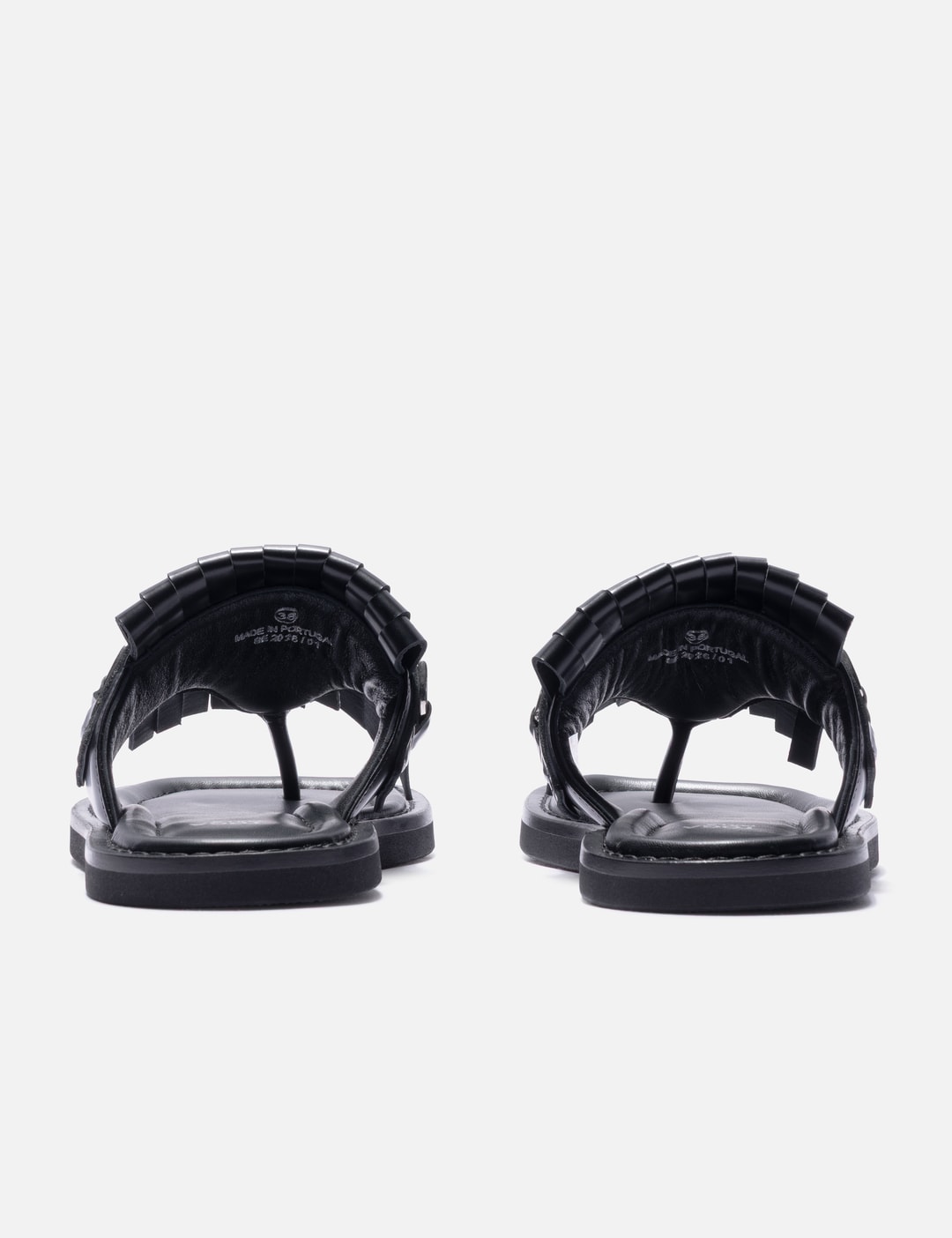 Studded Black Leather Slippers view 10