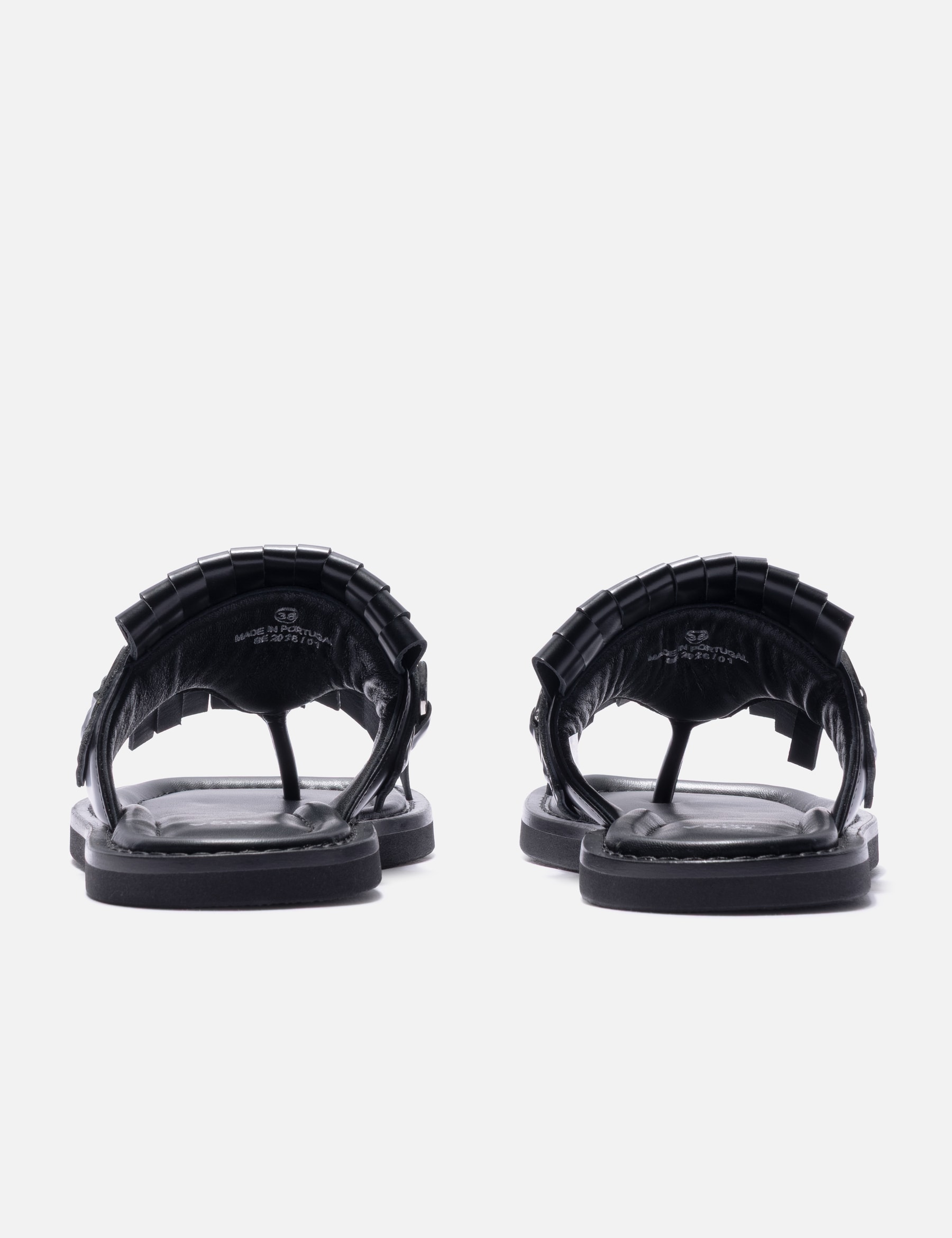 Studded Black Leather Slippers view 15