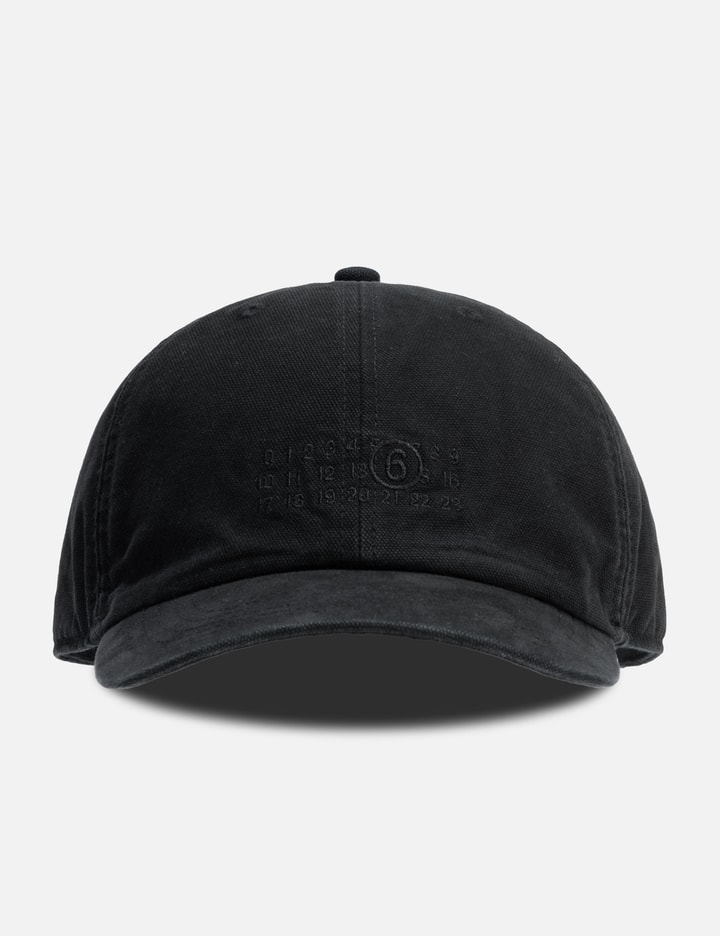 Mm6 Maison Margiela Cotton Canvas Cap In Burgundy