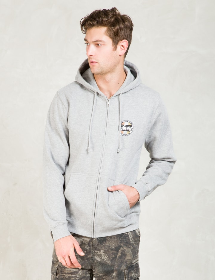 Stüssy Grey Metallic Dot Zip Hoodie