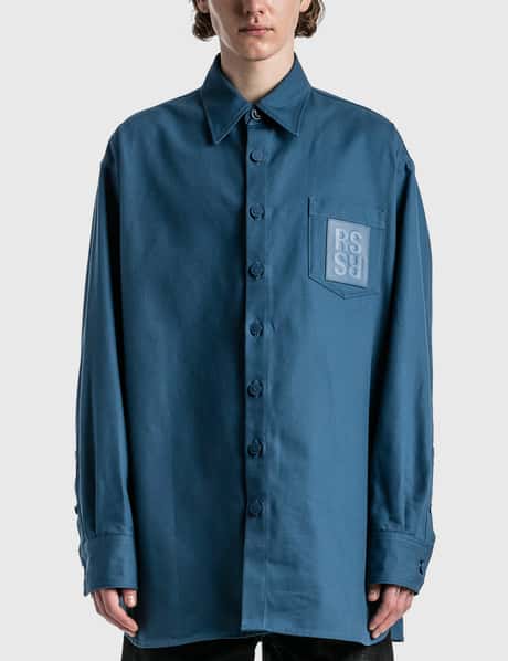 Raf Simons - Oversized R Pin Denim Shirt | HBX - Globally Curated 