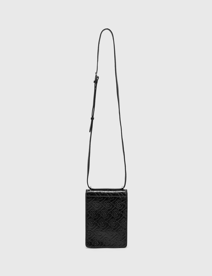 Burberry Black Monogram Embossed Leather Robin Crossbody Bag