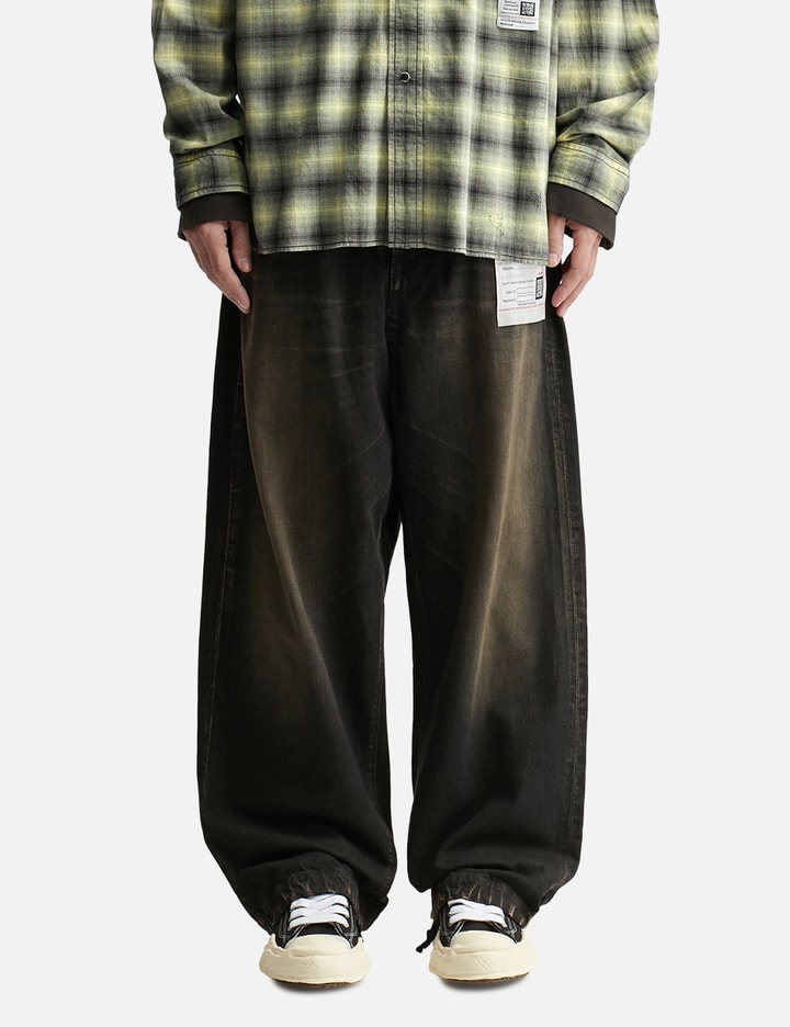 Amateur Sewn Like Wide Denim Pants Placeholder Image