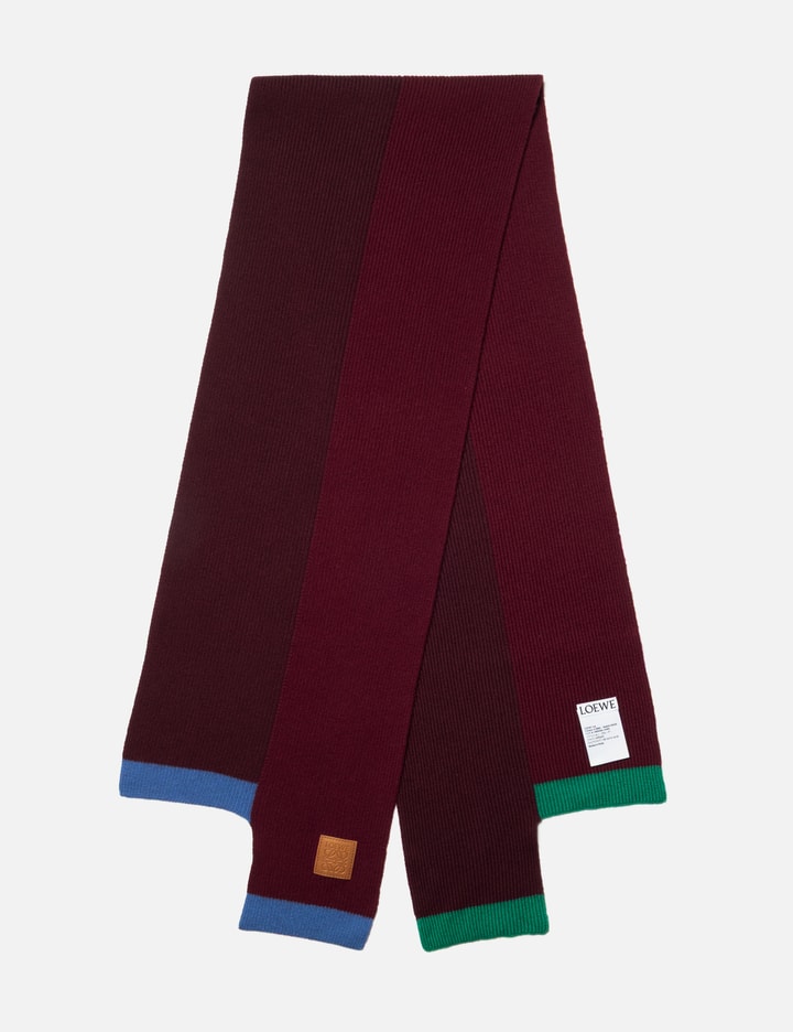 Loewe Asymmetrical Wool Scarf In Burgundy