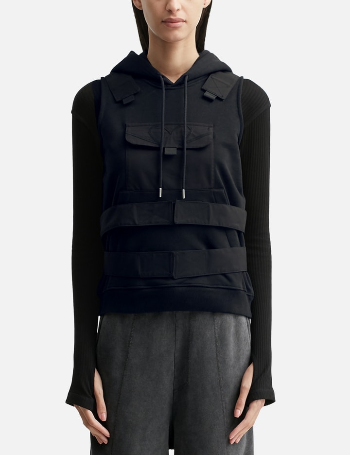 Vain Hoodie Vest In Animal Print