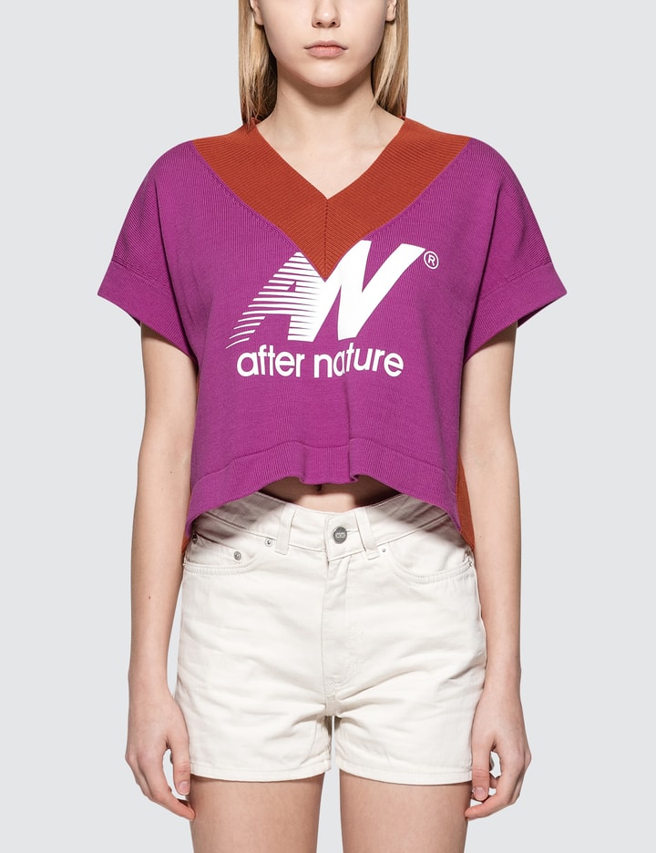 Knitted V-neck Short sleeve T-Shirt Placeholder Image