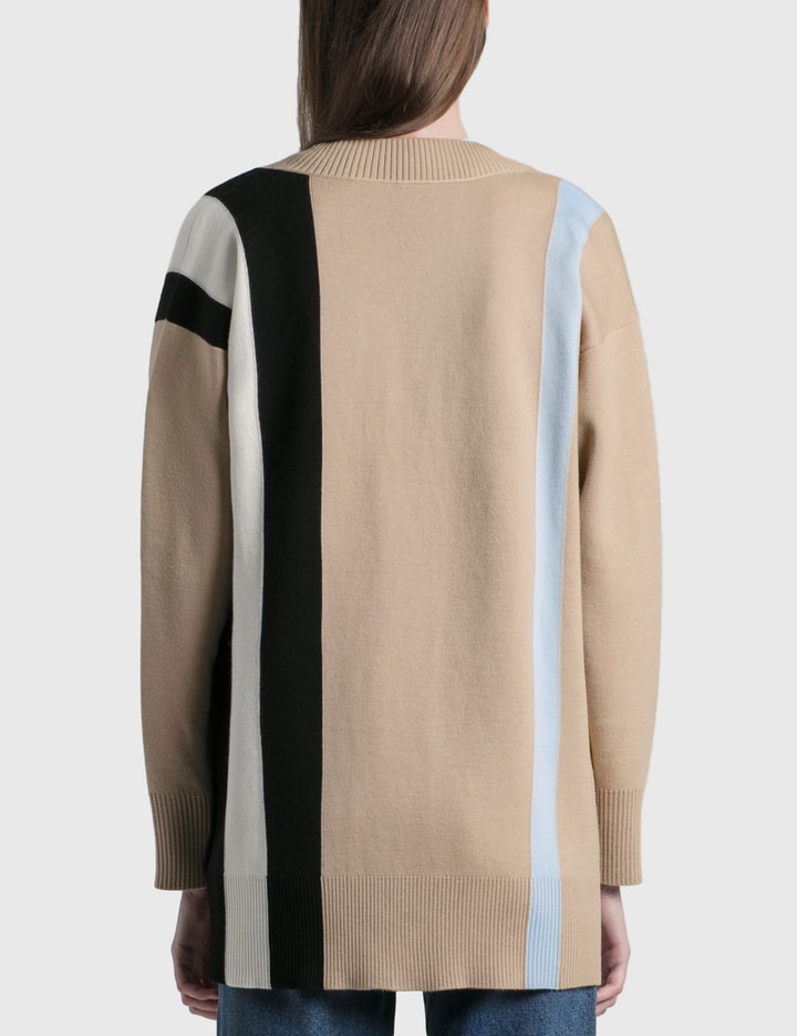 Logo Merino Wool Blend Jacquard Cardigan Placeholder Image