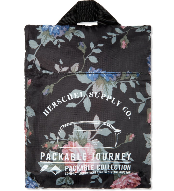 Black Floral Packable Journey Duffle Bag Placeholder Image