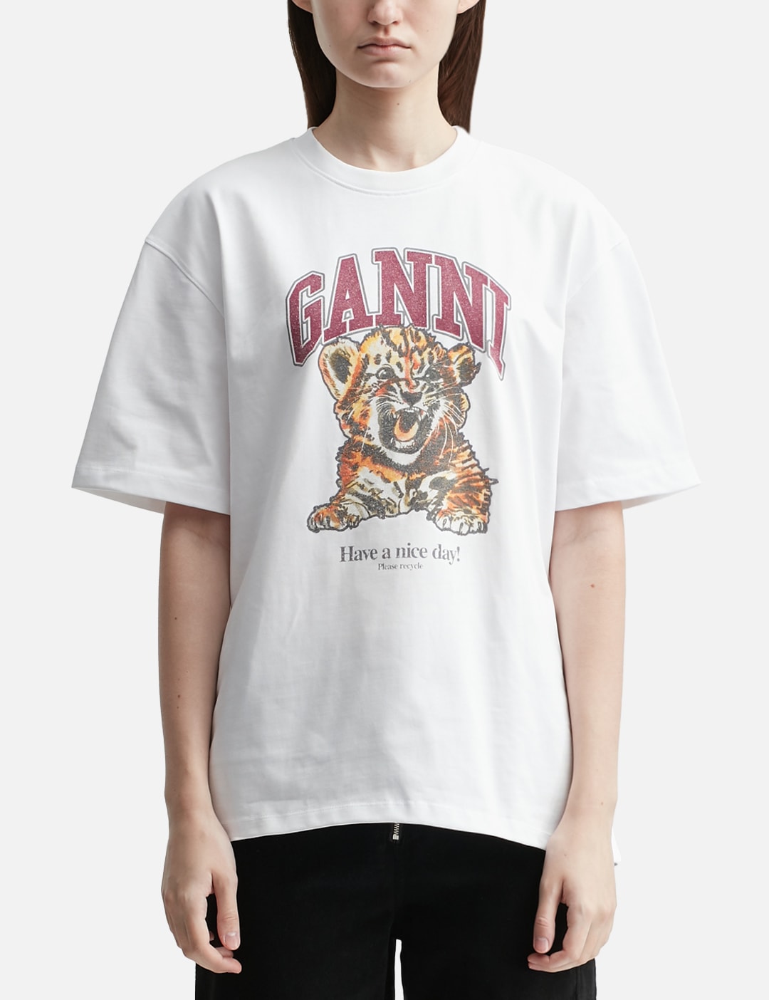White Beaded Tiger T-shirt