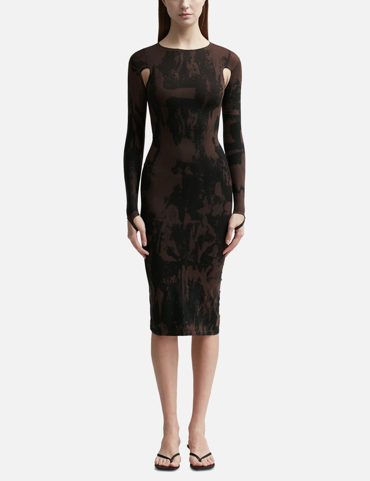 CUT-OUT PRINTED SCULPTING DRESS Placeholder Image