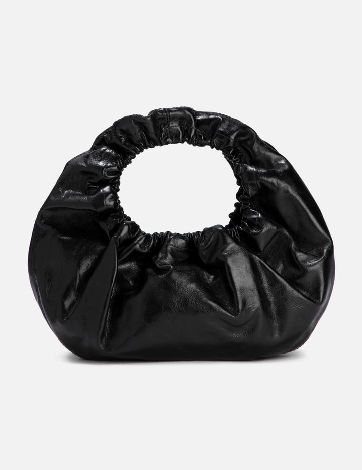 Shop Alexander Wang Crescent Small Crackle Patent Leather Handle Bag In Black