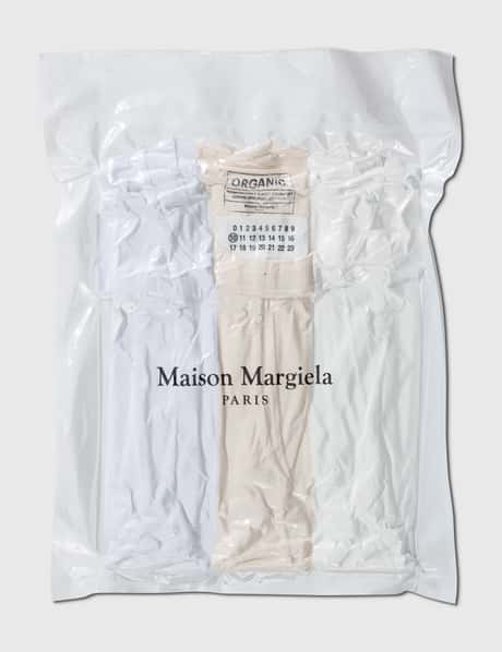Maison Margiela 쉐이드 오브 화이트 티셔츠 세트 (3개 세트)