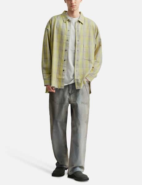 ANCELLM #03 AGING01 Straight Deinm - Hand-distressed indigo 