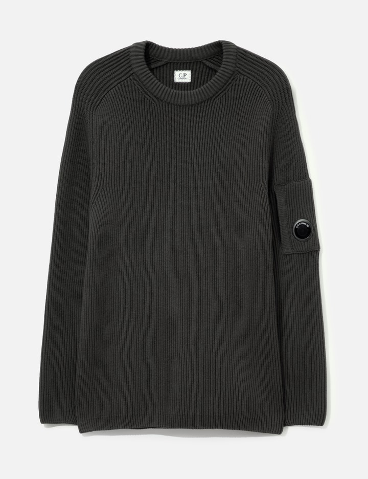 C.P. Company Full Rib Cotton Crewneck Lens Sweater