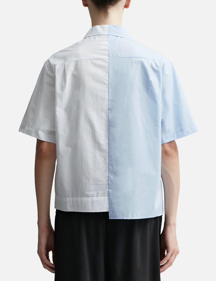 Shop Mm6 Maison Margiela Spliced Numbers Shirt In Blue