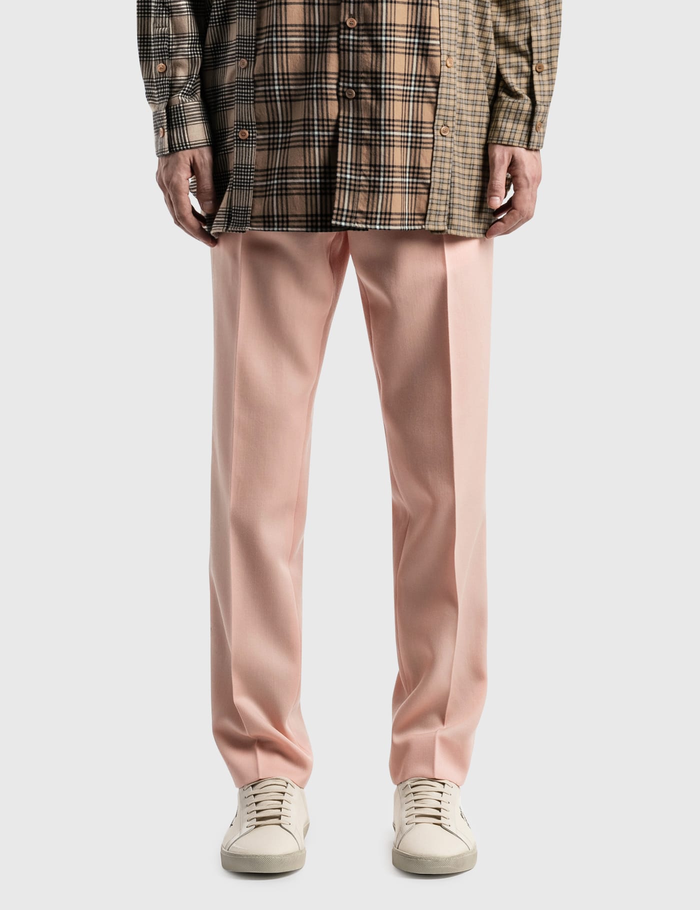 Burberry Check Side Stripe Dry Wool Twill Tailored Trousers