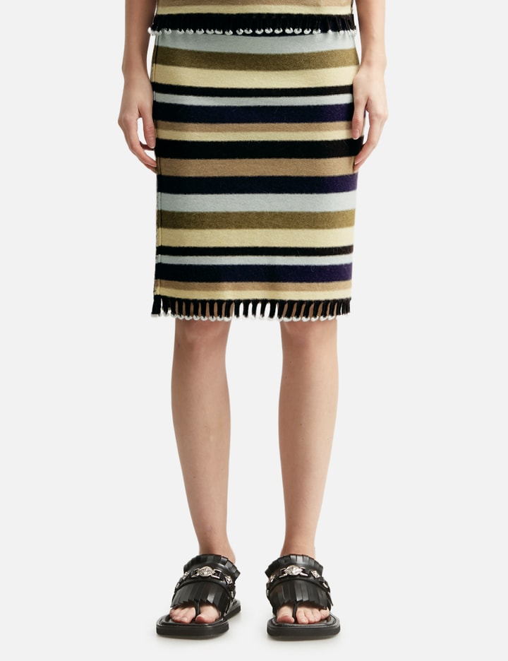 Perverze Mini Fringe Knit Skirt