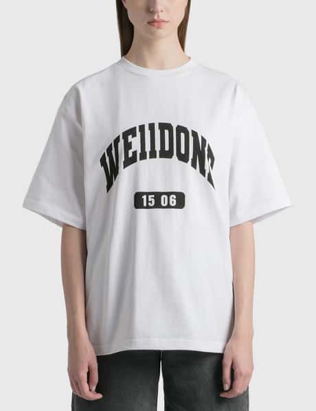 We11done 올드 스쿨 캠퍼스 로고 티셔츠