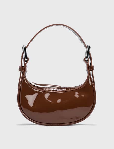 BY FAR MINI SOHO CHOCOLATE PATENT LEATHER