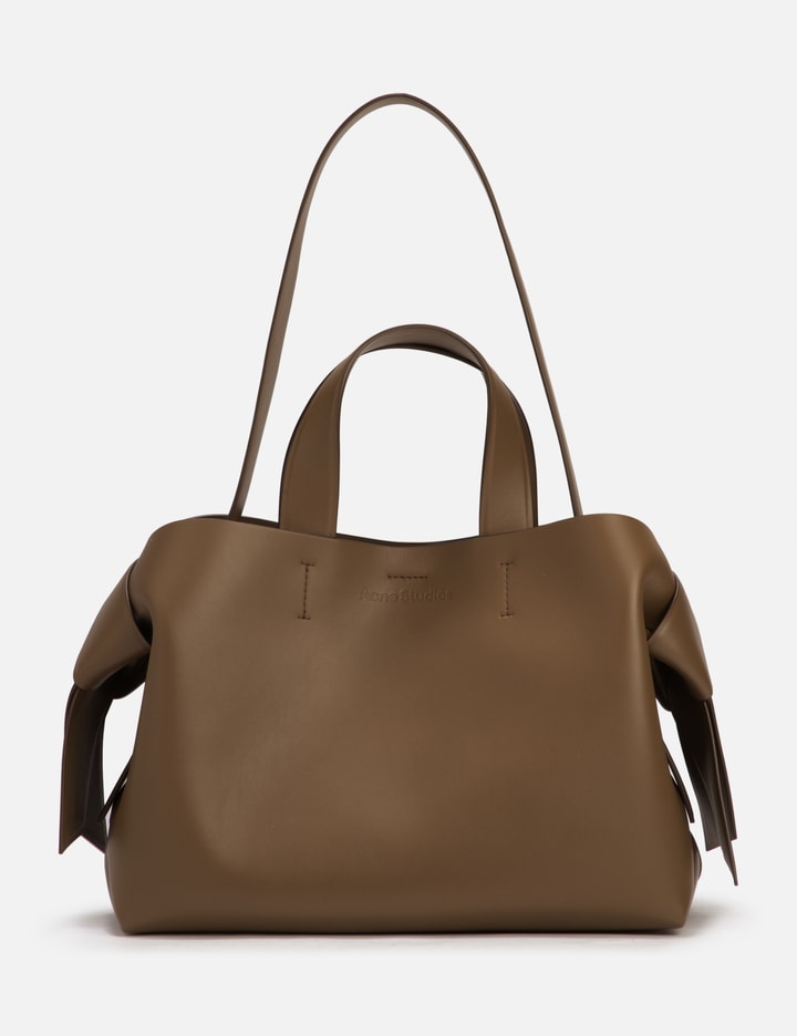 Musubi Midi Leather Tote Bag in Brown - Acne Studios