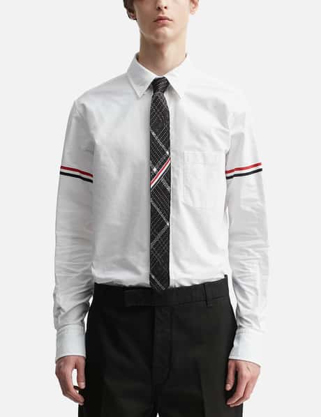 White Oxford Striped Grosgrain Armband Classic Shirt view 10