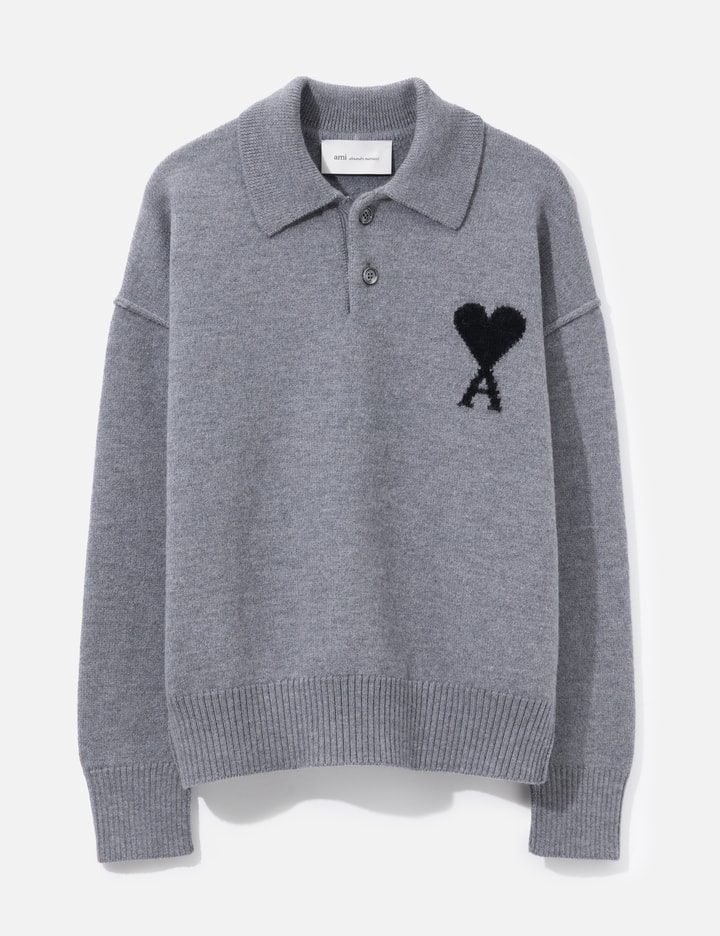 Ami Wool Polo With Ami De Coeur