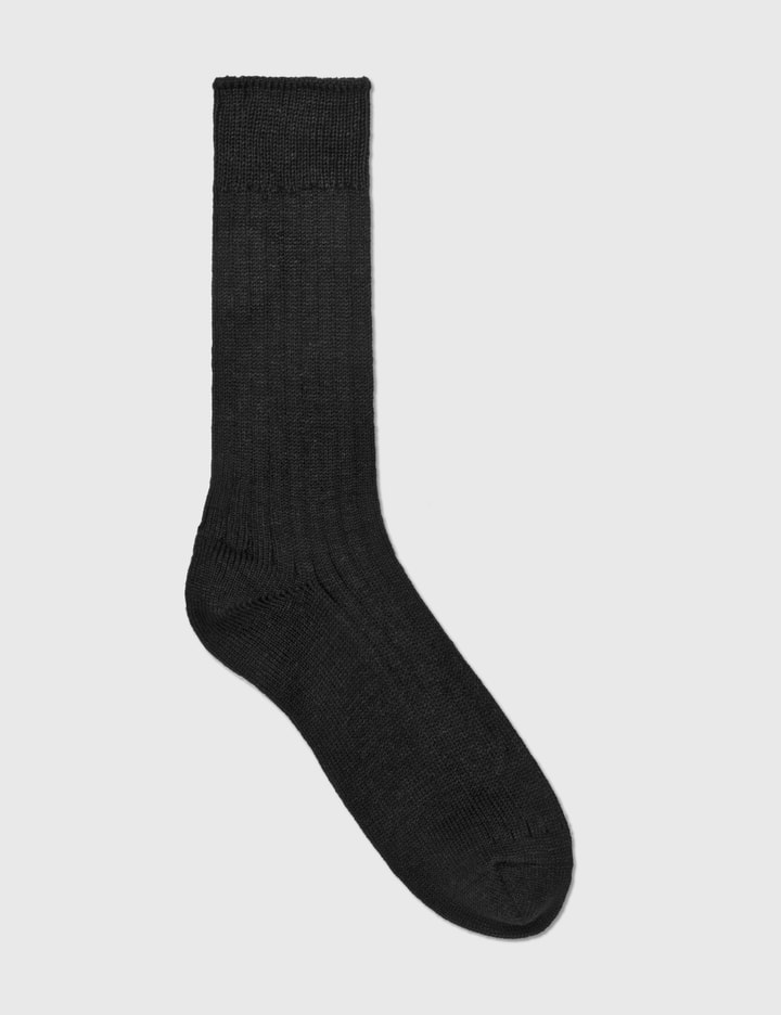 Linen Cotton Ribbed Crew Socks Placeholder Image