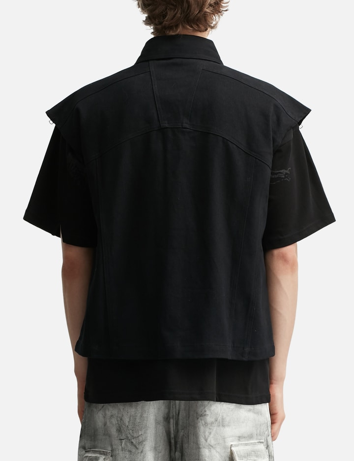 Fine Chaos Zipper Choker Vest In Black