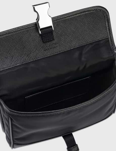 Prada Re-Nylon and Saffiano Leather Smartphone Case, Men, Black