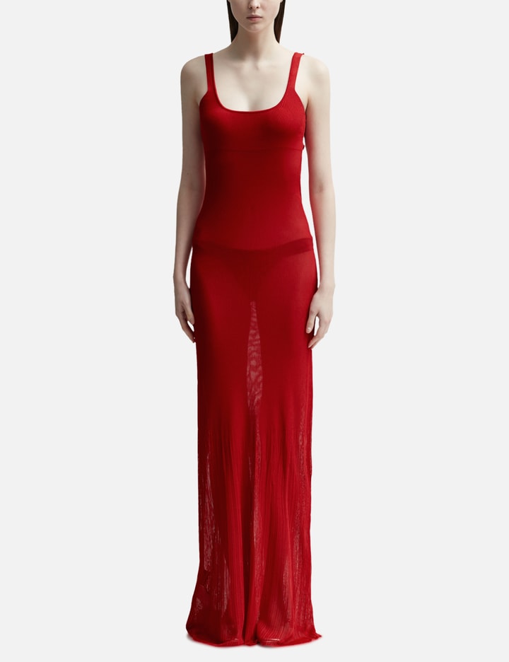 Shop Jacquemus La Robe Maille Oranger Knit Dress In Red