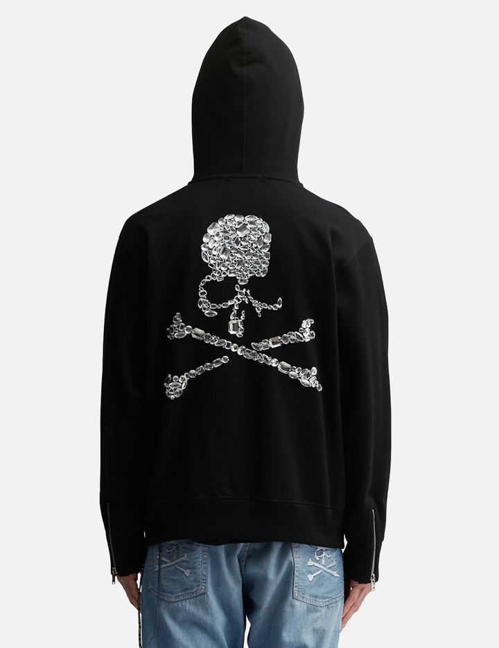 Shop Mastermind Japan Jewel Skull Zip-up Hoodie In Black