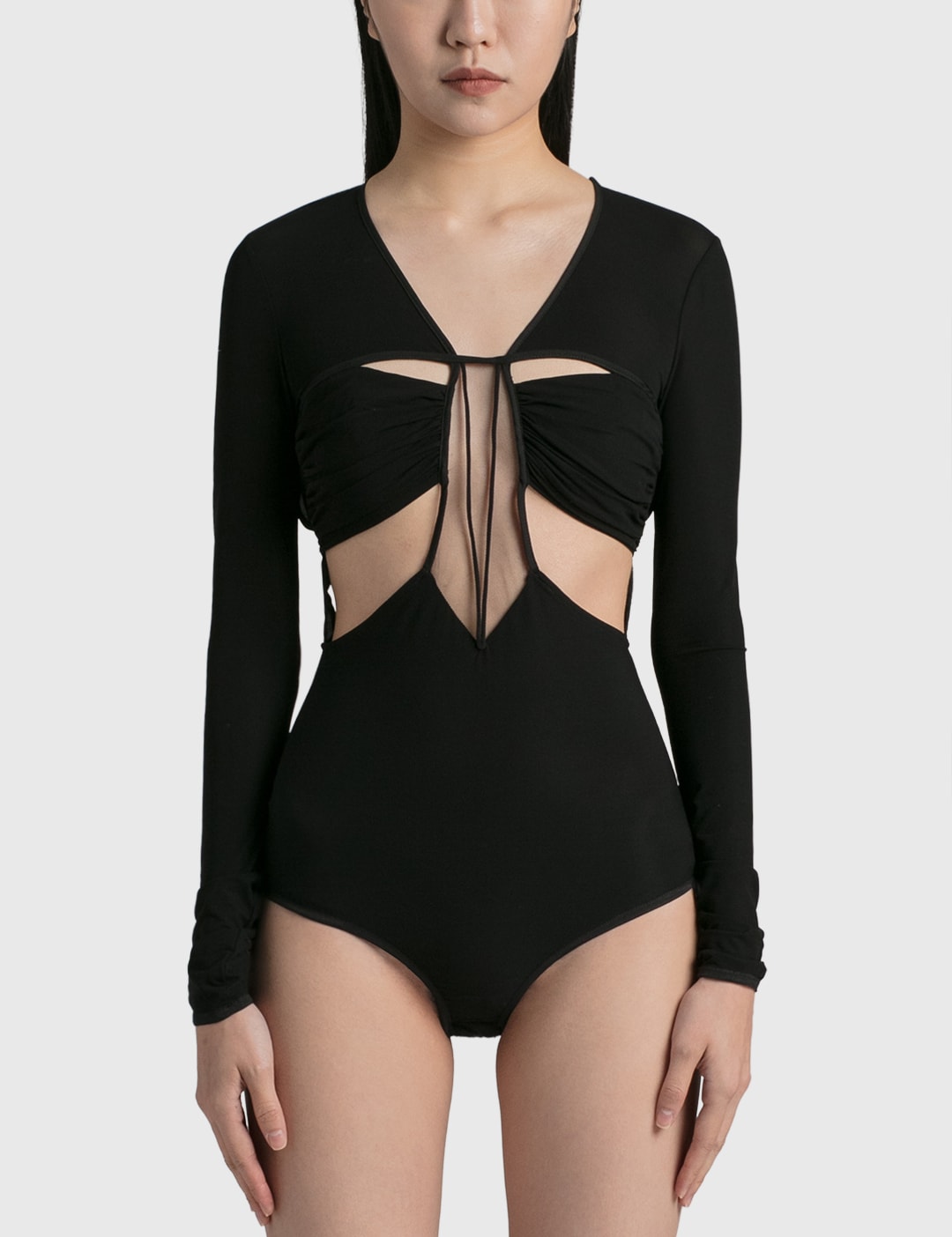 Gathered Bra Long Sleeve Bodysuit view 16