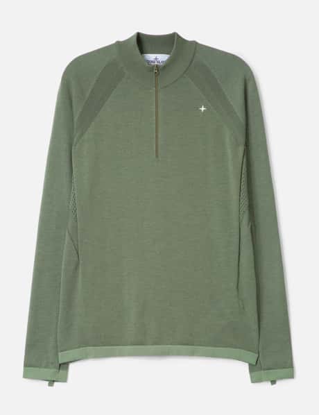 스톤 아일랜드 PrimaLoft® Bio™ Recycled Polyester / Wool Half-zip Jumper